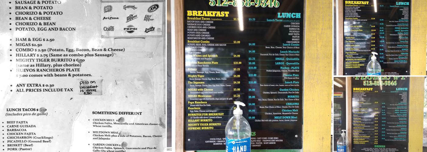 Flores Breakfast and Lunch Menu