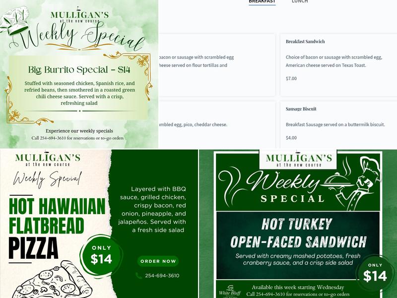 Mulligan’s Menu