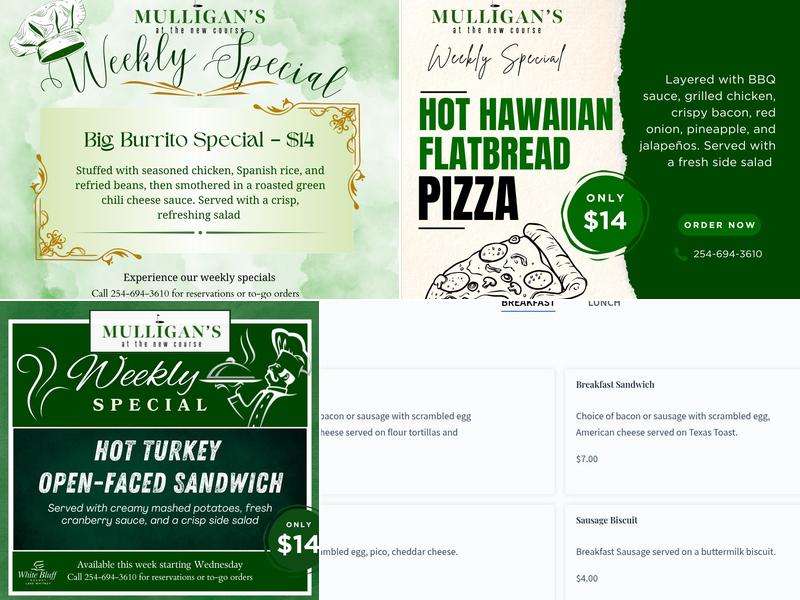 Mulligan’s Menu