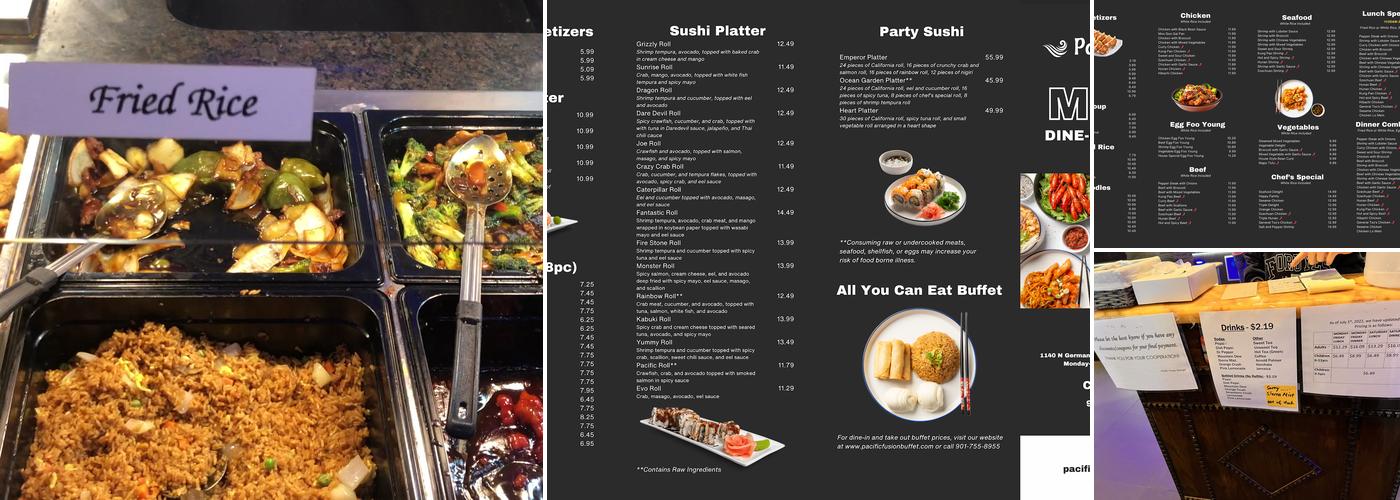 Pacific Fusion Menu