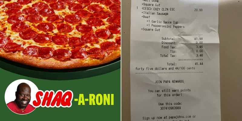 Papa Johns Pizza Menu