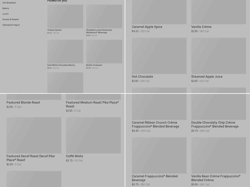 Starbucks Menu