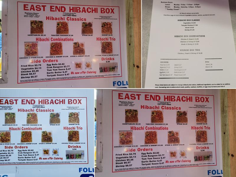 Hibachi Box Menu