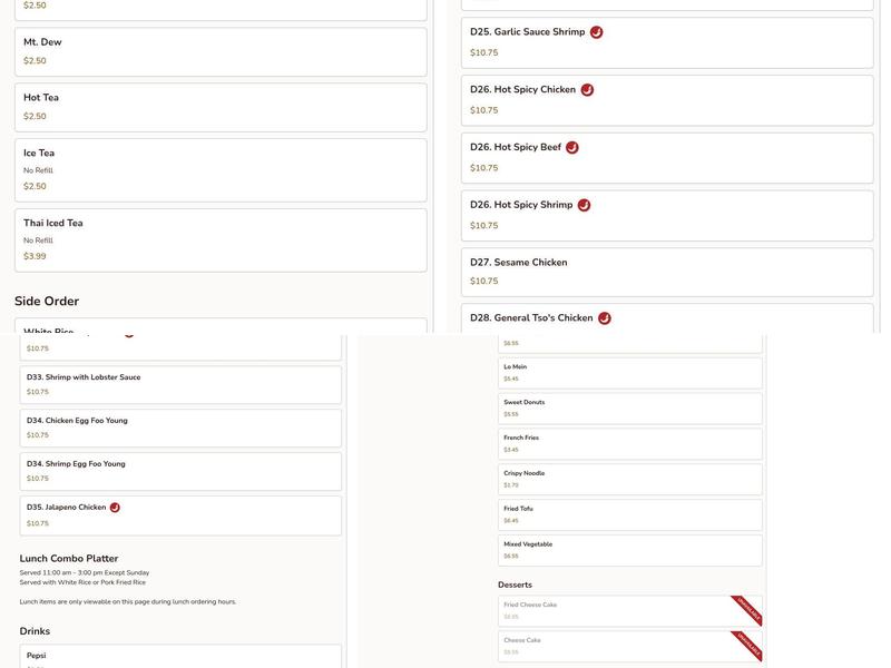 Nikki Asian Bistro Menu