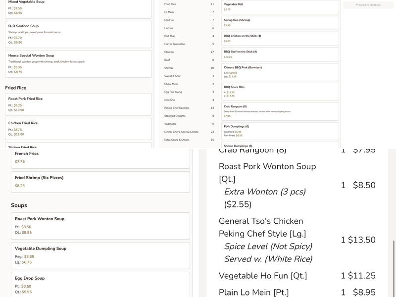 Peking Chef Menu