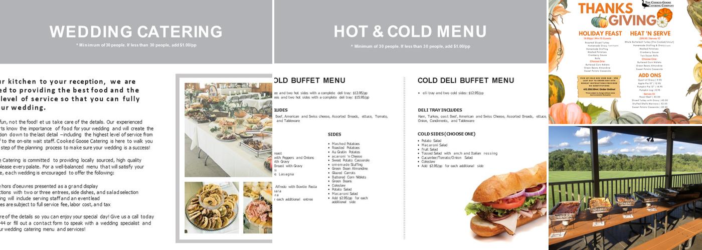 Cooked Goose Catering Company Menu