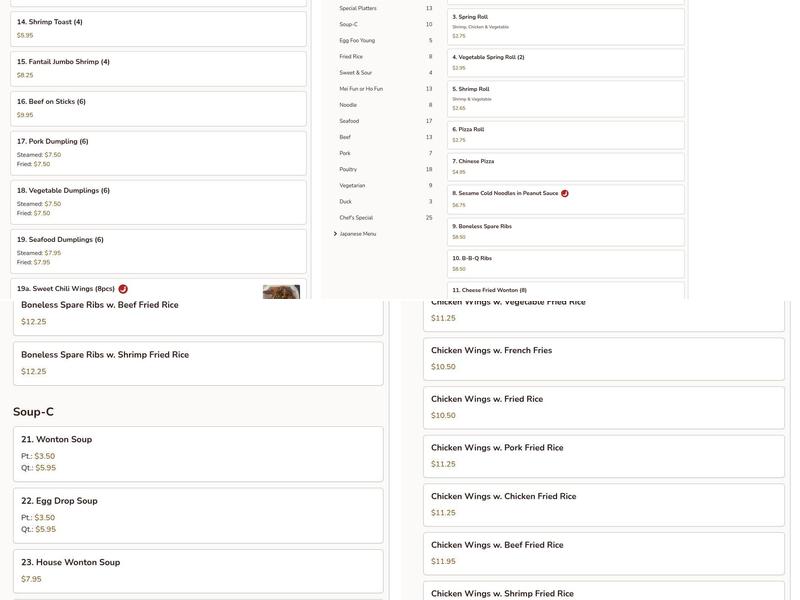 Pearl Chinese & Japanese Menu