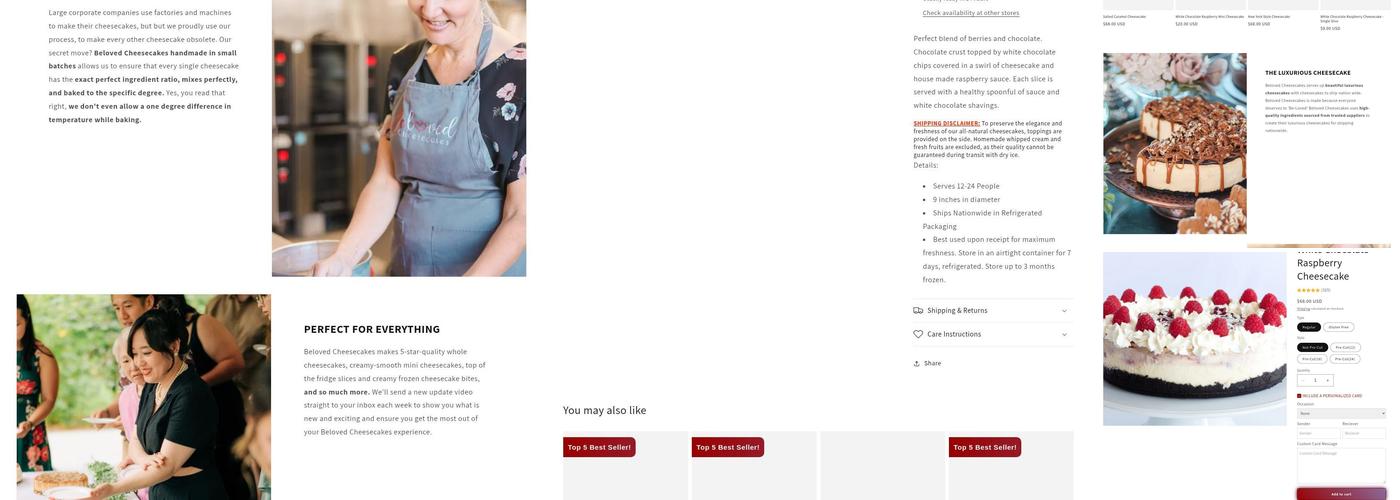 Beloved Cheesecakes Menu