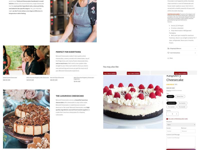 Beloved Cheesecakes Menu