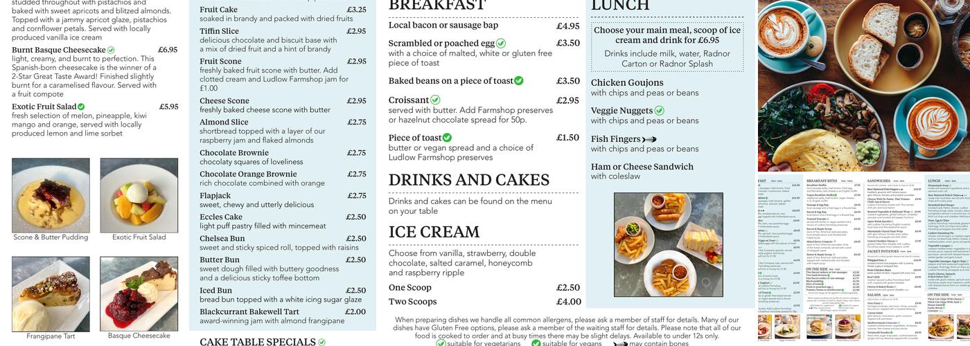 Ludlow Farm Shop Menu