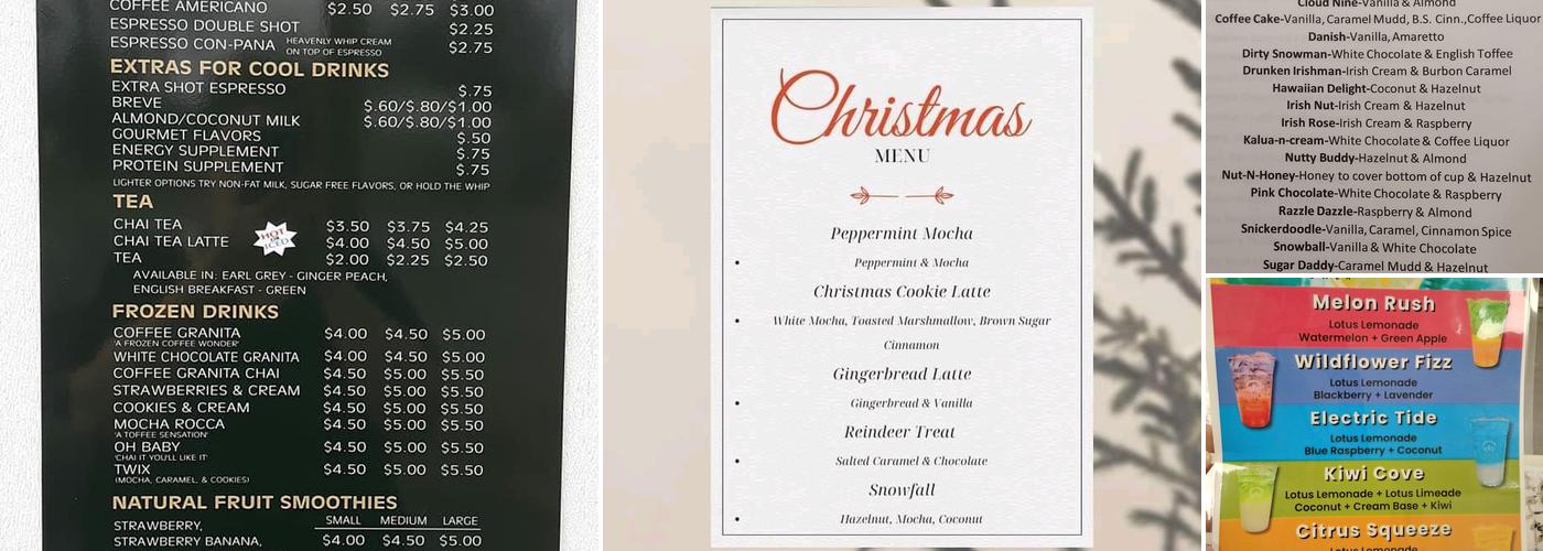 Mel's Mudd Coffee & Espresso Menu