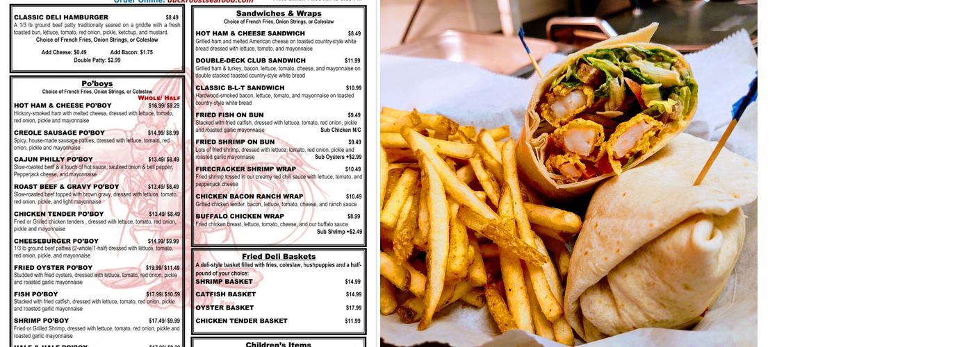 Duckroost Seafood and Deli Menu