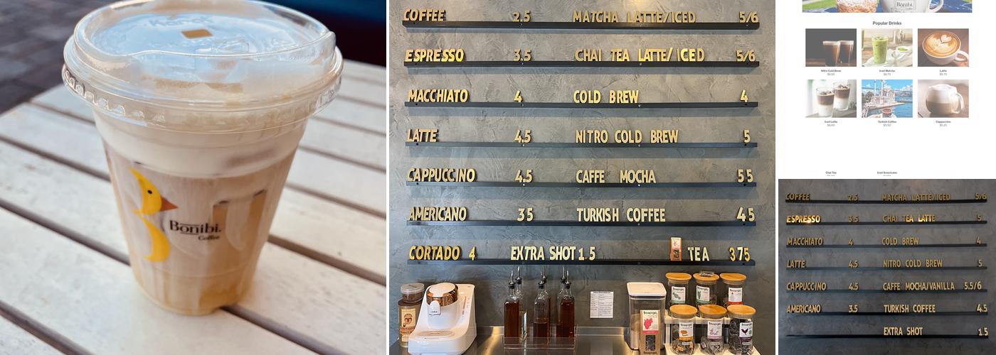 Bonibi Coffee Menu
