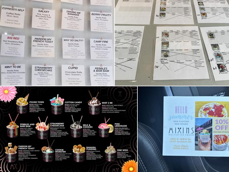 Mixins Rolled Ice Cream Menu