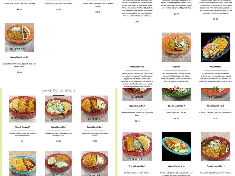 Mazatlan of Oxford Inc Menu