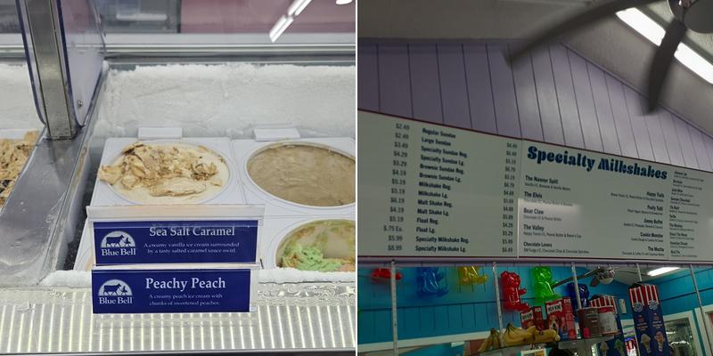 Maggie Valley Ice Cream Menu