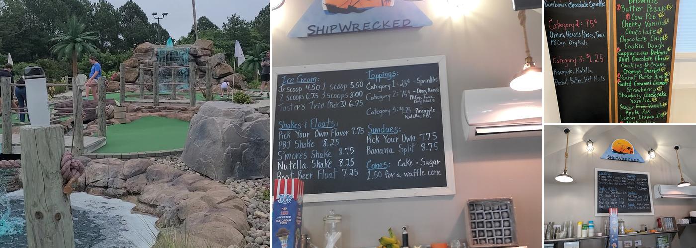 Shipwrecked Mini Golf And Ice Cream Menu