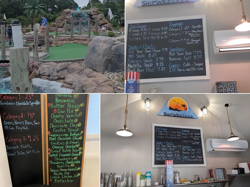 Shipwrecked Mini Golf And Ice Cream Menu
