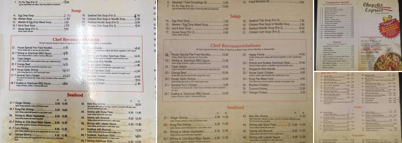 Chopstix express Menu