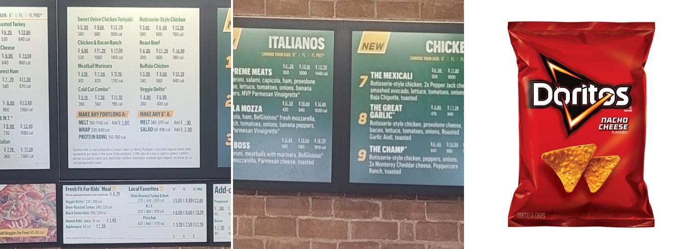 Subway Menu