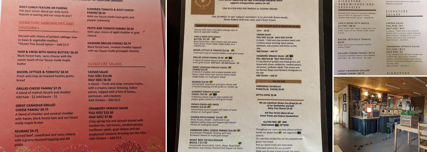 Wattle & Daub Cafe Menu