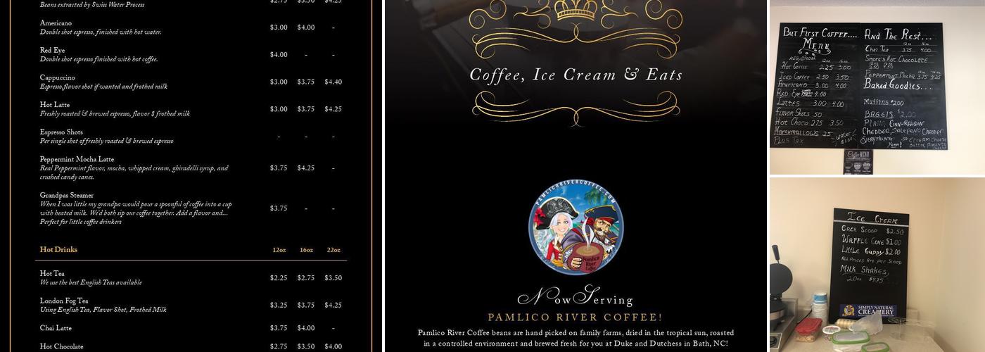 Duke & Dutchess Coffee Shoppe Menu