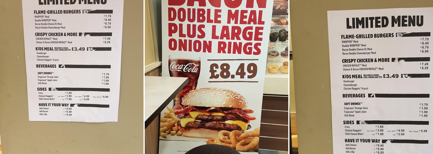 Burger King Menu