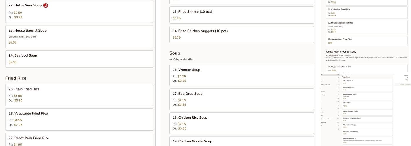 Maple Garden Menu