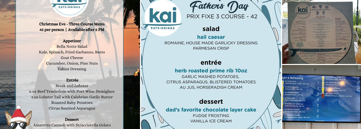 Kai Eats + Drinks Menu