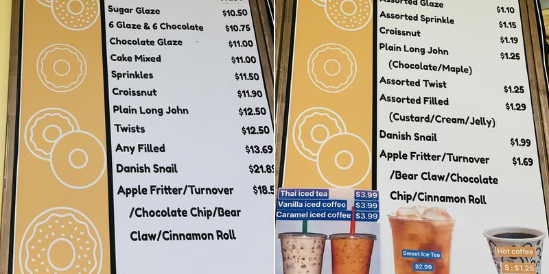 King Donuts Menu