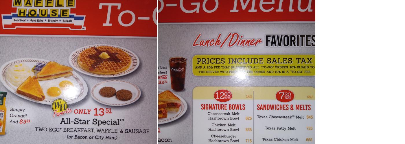 Waffle House Menu
