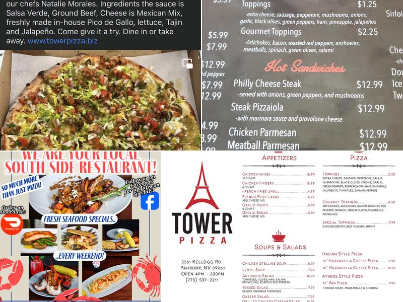 Tower Pizza Menu