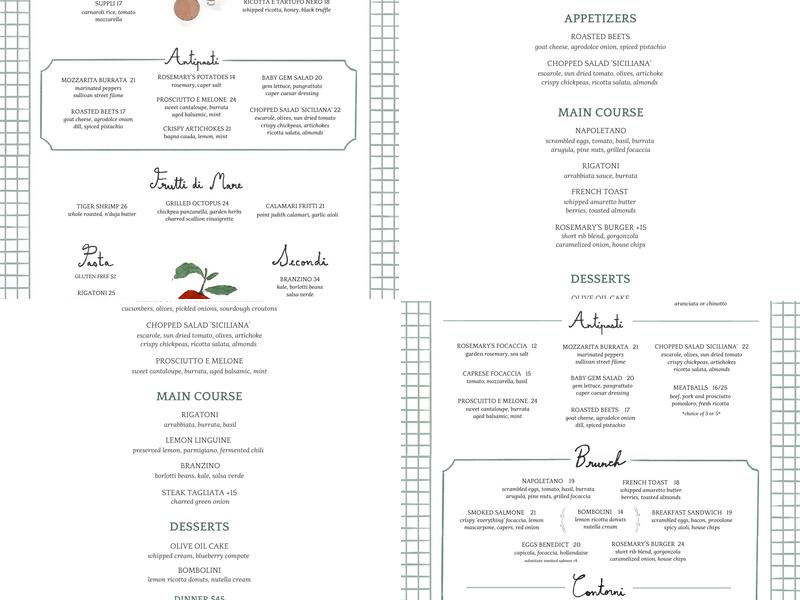 Rosemary's East Menu