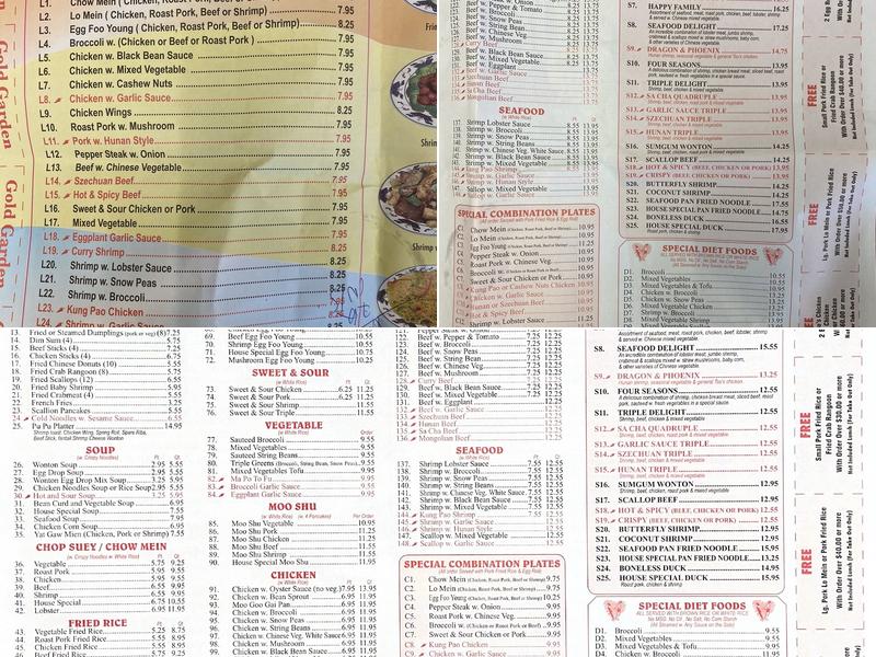 Gold Garden Menu