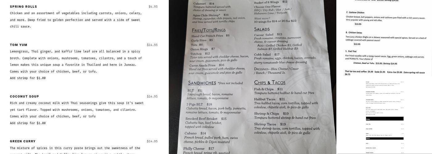 Chan's Thai Kitchen Menu