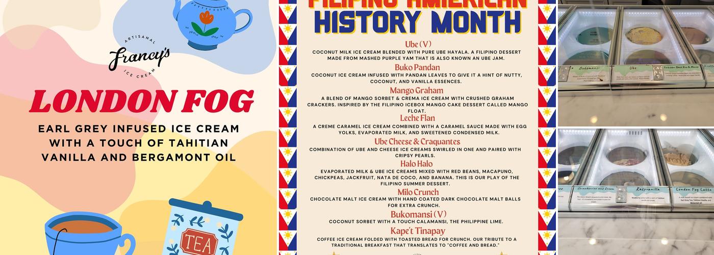 Francy's Artisanal Ice Cream Menu