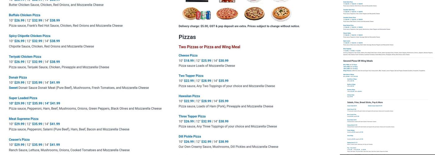 Johnny's Pizza & Wings Menu