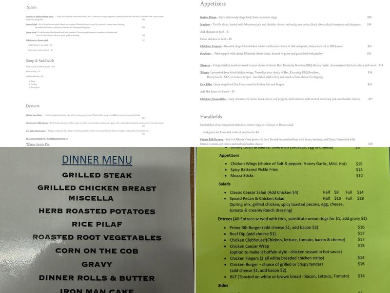 Fox Den Menu