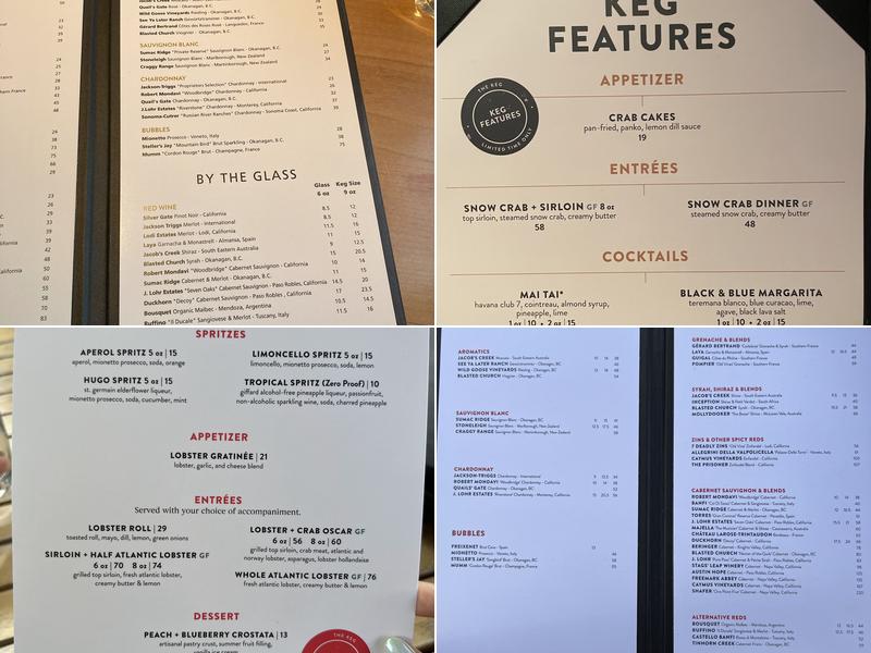 The Keg Steakhouse + Bar - Banff Downtown Menu