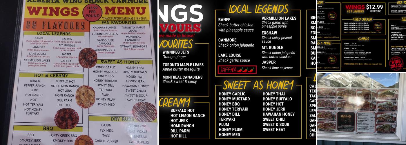 Alberta Wing Shack Banff Menu