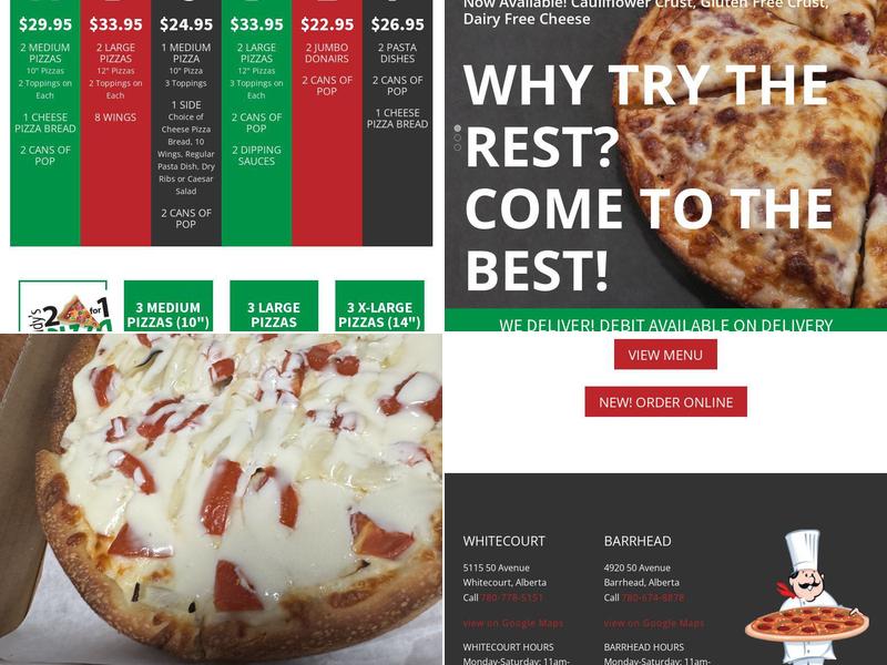 Freddys 2 for 1 pizza Menu