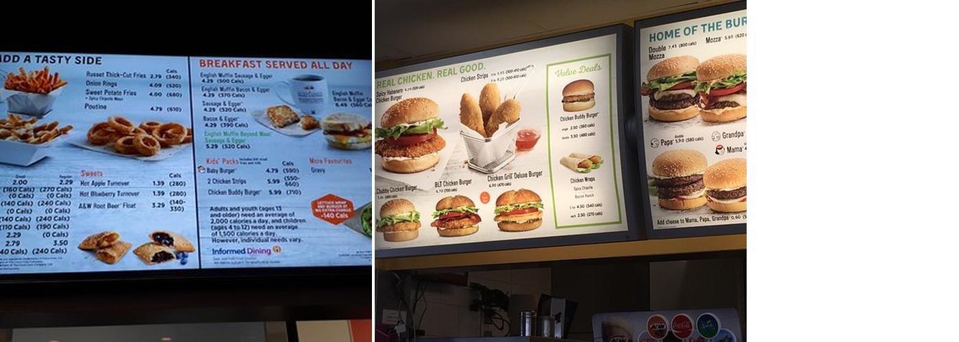 A&W Canada Menu
