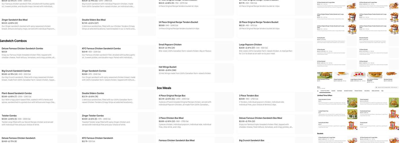 KFC Menu