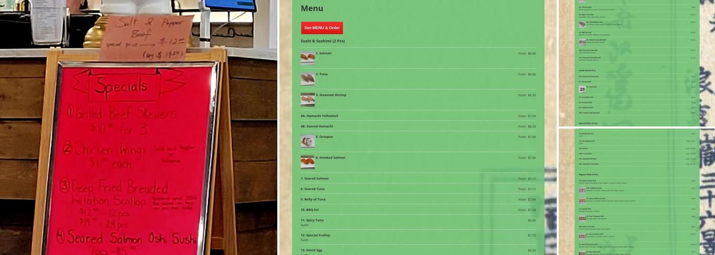 Nikko Sushi Menu