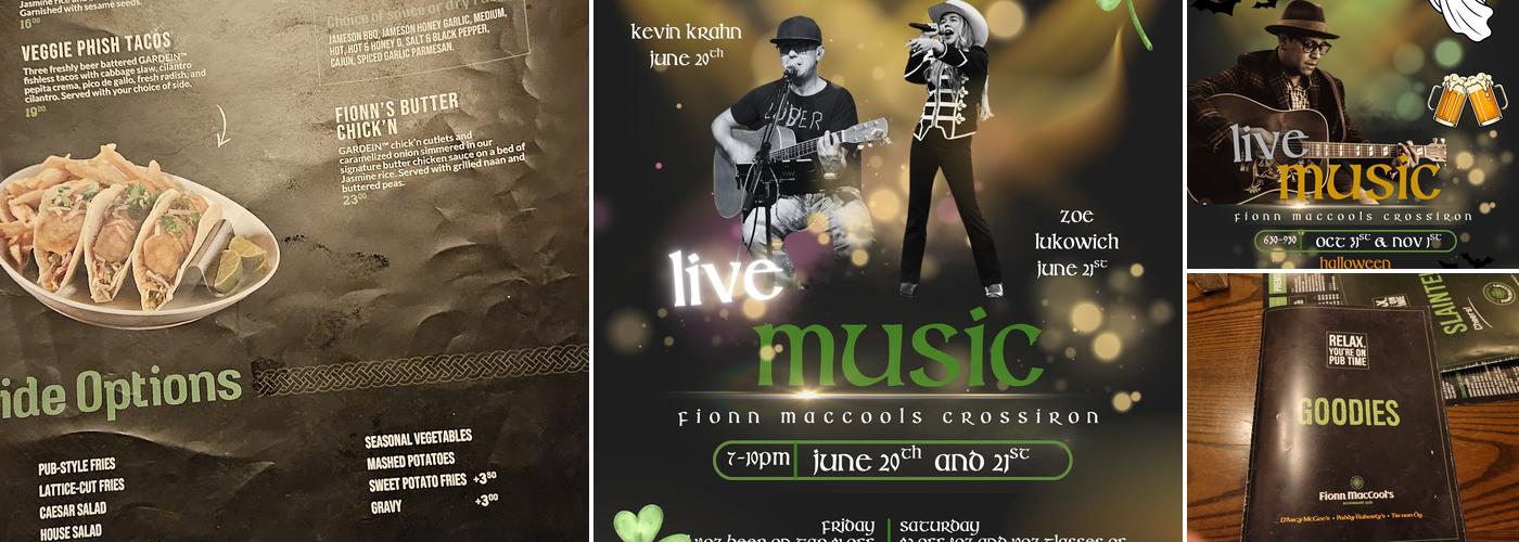 Fionn MacCool's Menu