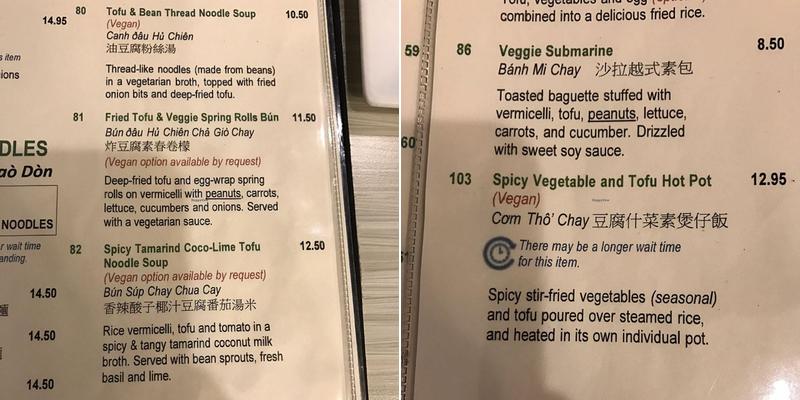 A Taste Of Saigon Restaurant Menu