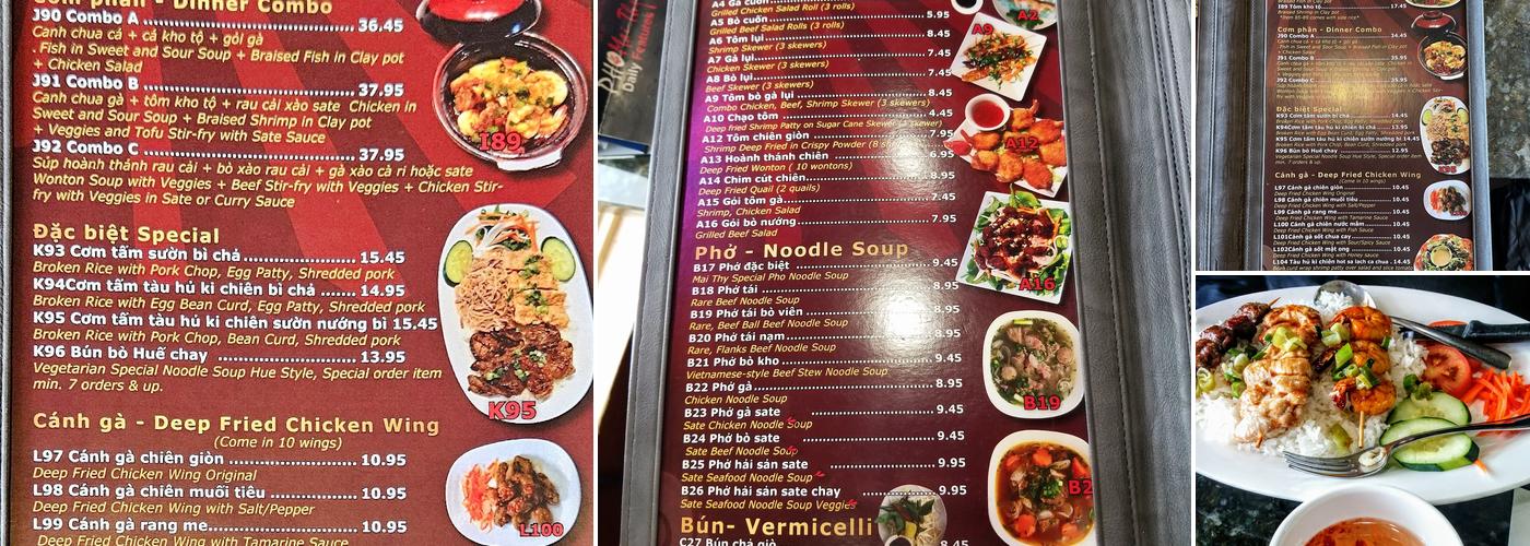 Pho Mai Thy Menu