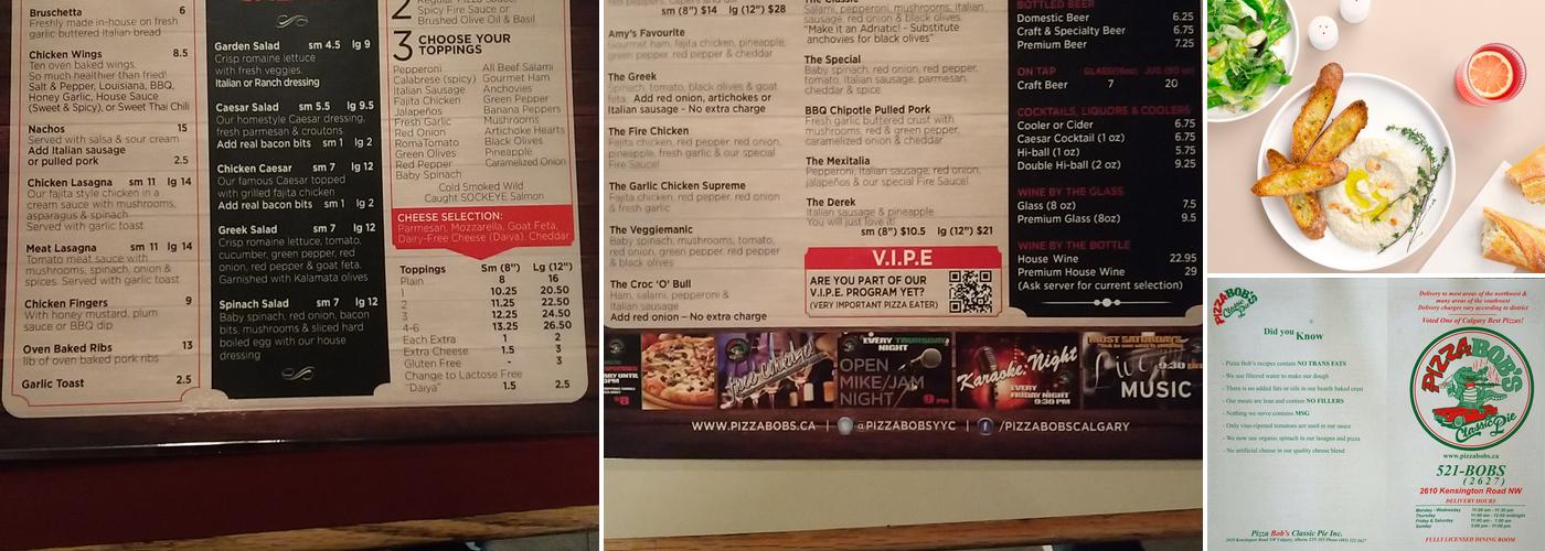 Pizza Bob's Classic Pie- Thin Crust Pizza Menu