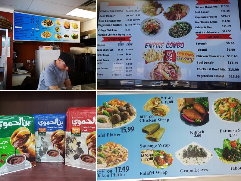 Empire Shawarma - Donair & Falafel Menu