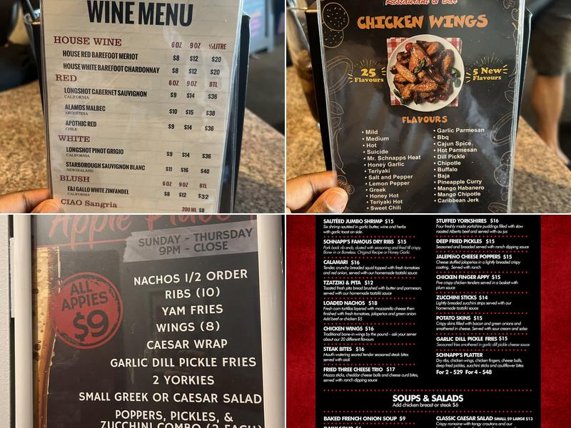 Mr.Schnapps Restaurant & Bar Menu